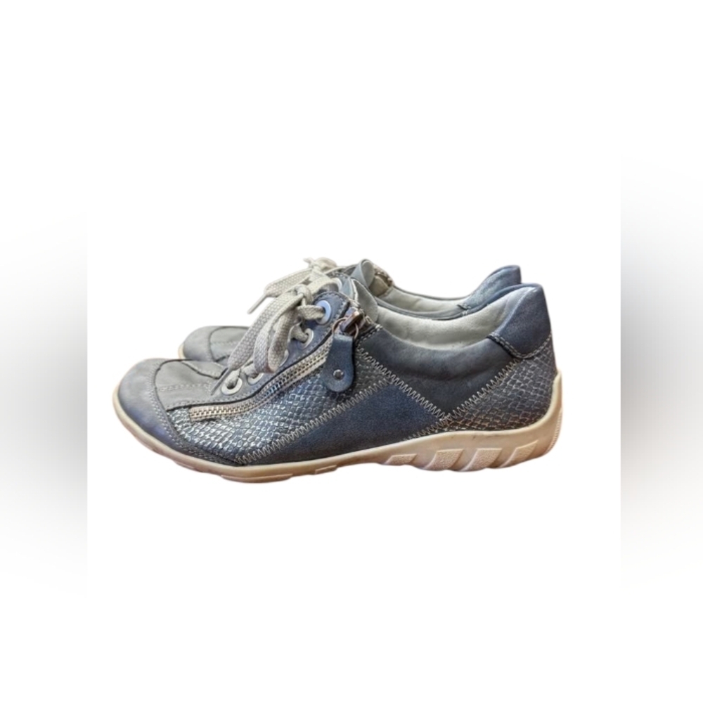 Remonte Sneaker Grey Leather Zipper/Lace Size 36 - Picture 3 of 7